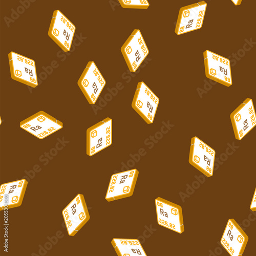 Foto radium chemical element isometric seamless pattern