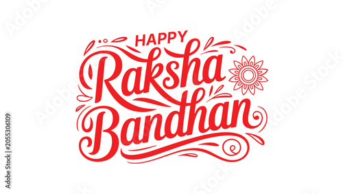 Quadro su tela happy raksha bandhan red typography lettering design with decorative rakhi symbo