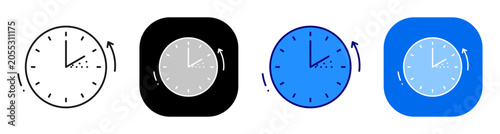 Quadro su tela Clock progress meter for time tracking duration and schedule performance