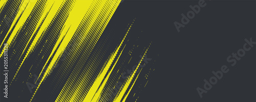 Abstract Yellow Brush Strokes on Dark Grey Background