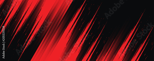 Halftone dots red and blue color pattern gradient grunge texture background. Dot pop art comic sport style vector illustration.