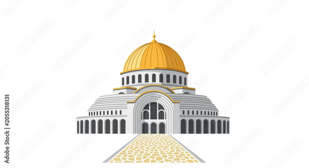 Obraz premium Dome of the Rock Islamic Temple Illustration.