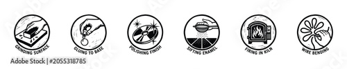 Obraz na płótnie Set of icons illustrating craft and manufacturing processes