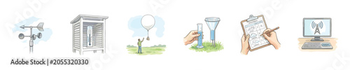 Obraz na płótnie Meteorological instruments and data collection for weather forecasting and clima