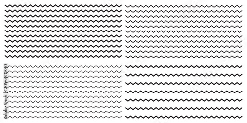 Billede på lærred Wave line and wavy zigzag pattern lines