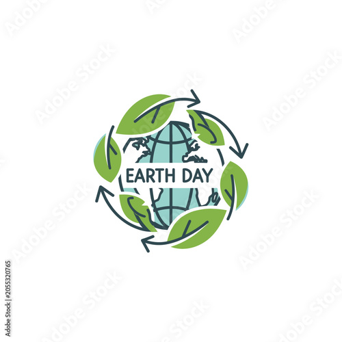 Earth Day eco friendly symbol logo.