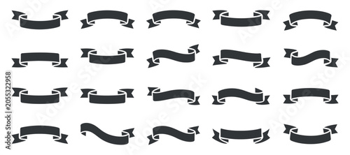 Foto Ribbon Silhouettes Collection Black Vector Ornament Arrangement