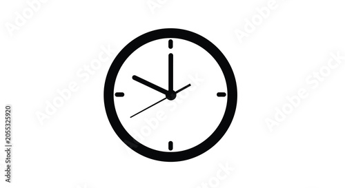 Canvas-taulu Clock face silhouette on a white background simple timekeeping design
