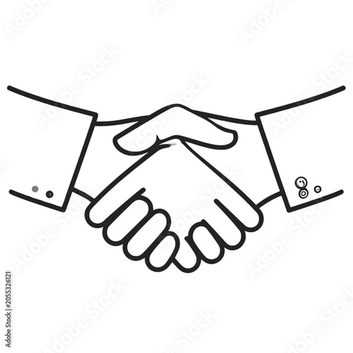 Business Handshake Line Art Icon Symbolizing Partnership Agreement Business Handshake Line Art Icon Symbolizing Partnership Agreement