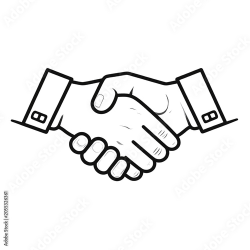 Business Handshake Line Art Icon Symbolizing Partnership Agreement Business Handshake Line Art Icon Symbolizing Partnership Agreement