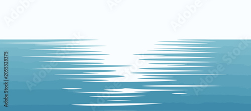 Canvastavla Water surface with reflections vector illustration on transparent backdrop