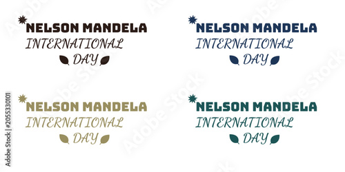 Fotografía Nelson mandela international day typography design four repeating elements