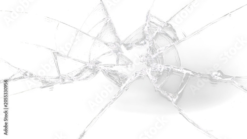 Quadro su tela Bullet impact shattered glass with realistic fracture effect PNG