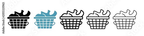 Canvastavla Laundry hamper sign icon set