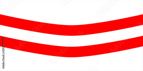 Foto Abstract patriotic red and white curved ribbon element perfect for independence