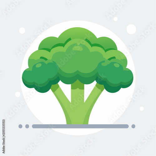 Flat illustration of a broccoli floret