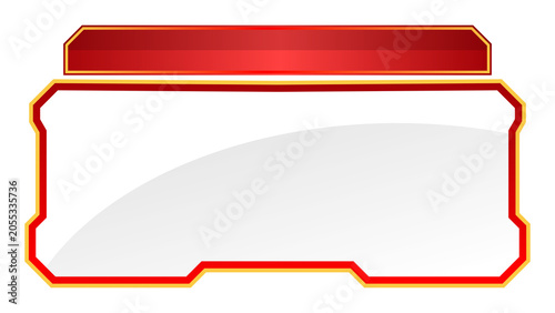 Sleek modern blank lower third frame for news broadcast graphics template on transparent background