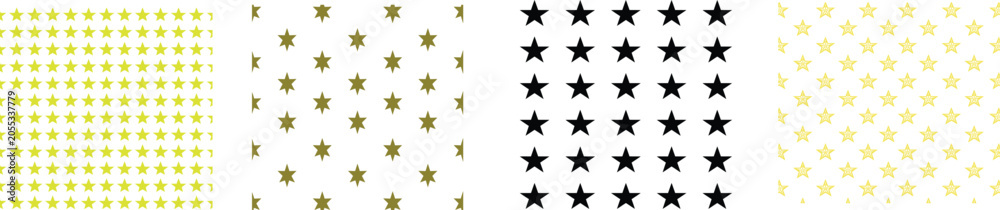 Fototapeta premium Geometric star patterns with different styles and densities