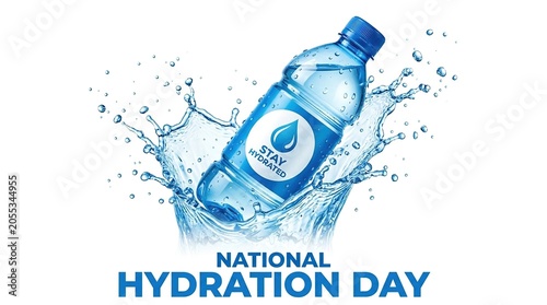 Refreshing Water Bottle for Hydration on National Hydration Day in Bright Light