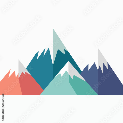 Geometric Mountain Range Illustration