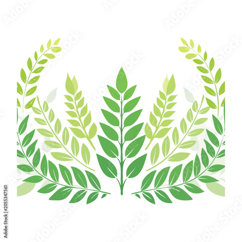 Green Leaf Wreath Vector Illustration