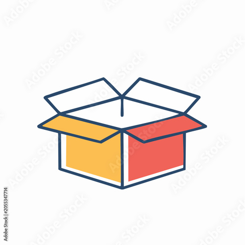 Open Cardboard Box Icon