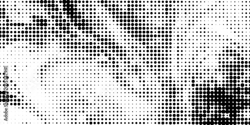 Quadro su tela Basic halftone dots effect in black and white color