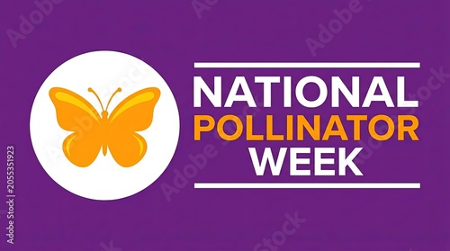 National Pollinator Week celebration with vibrant butterfly and flower scene in bright natural light