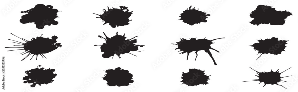 Naklejka premium Ink blot graphic design elements