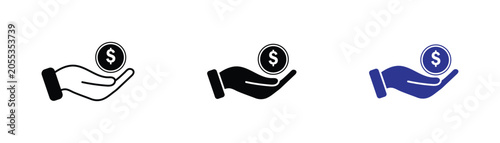 Bild auf Leinwand Hand drawn donation symbol isolated on white background design for donations, charity, salary and making payments