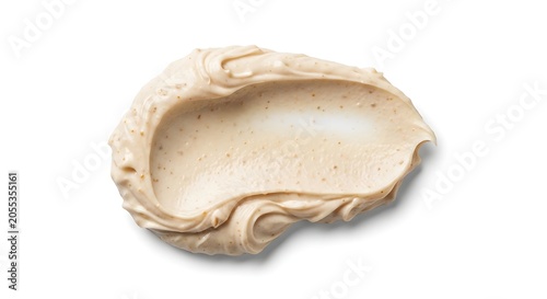 Creamy Beige Cosmetic Smear Isolated on Light Gray Background