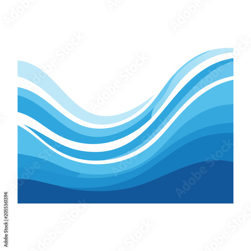 Abstract Blue Wave Lines Vector Graphic