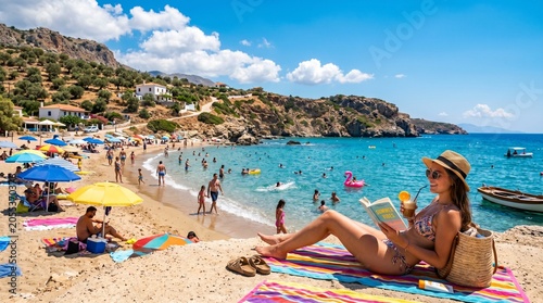 Canvas Print people on the beach summer