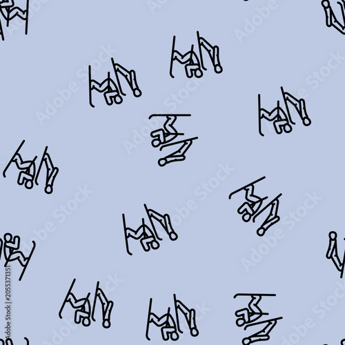 Foto nordic combined winter sport line seamless pattern nordic combined winter sport