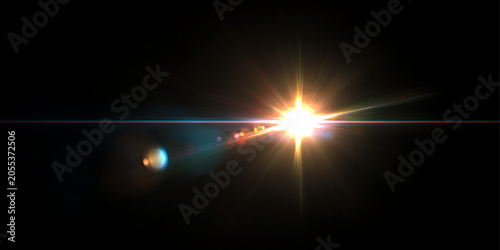 Rainbow lens flare with holographic prism highlights PNG