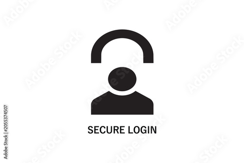 Secure Login Icon with Padlock Symbol for User Access and Security