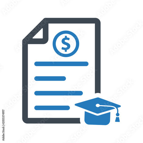 Education loan document icon
