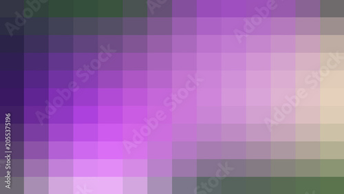 Abstract background with a soft gradient of purple and green colors in a pixelated mosaic pattern