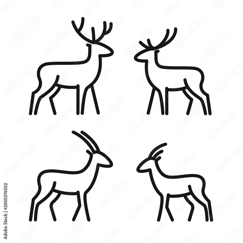 Fototapeta premium modern deer minimalist line logo