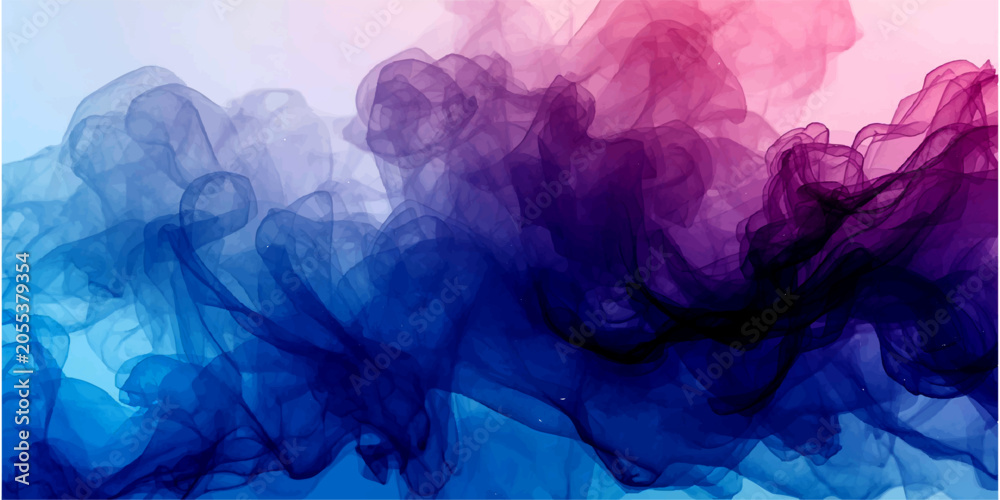 Fototapeta premium Abstract Colorful Smoke Waves with Flowing Light on Dark Background