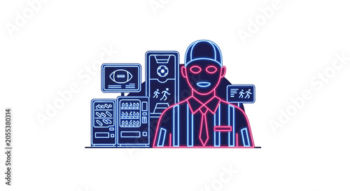 Hacker wearing a mask and tie.