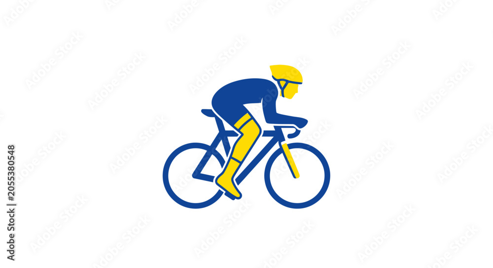 Fototapeta premium Cyclist Riding Bicycle Fast Pace.
