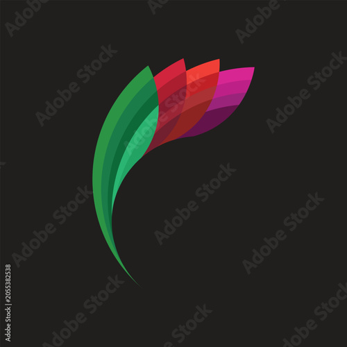 Abstract Colorful Leaf Shape Logo