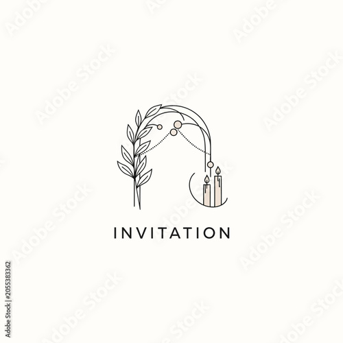Invitation card with floral design.