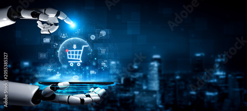 Quadro su tela An AI assistant manages a global e-commerce marketplace, personalizing the online shopping experience