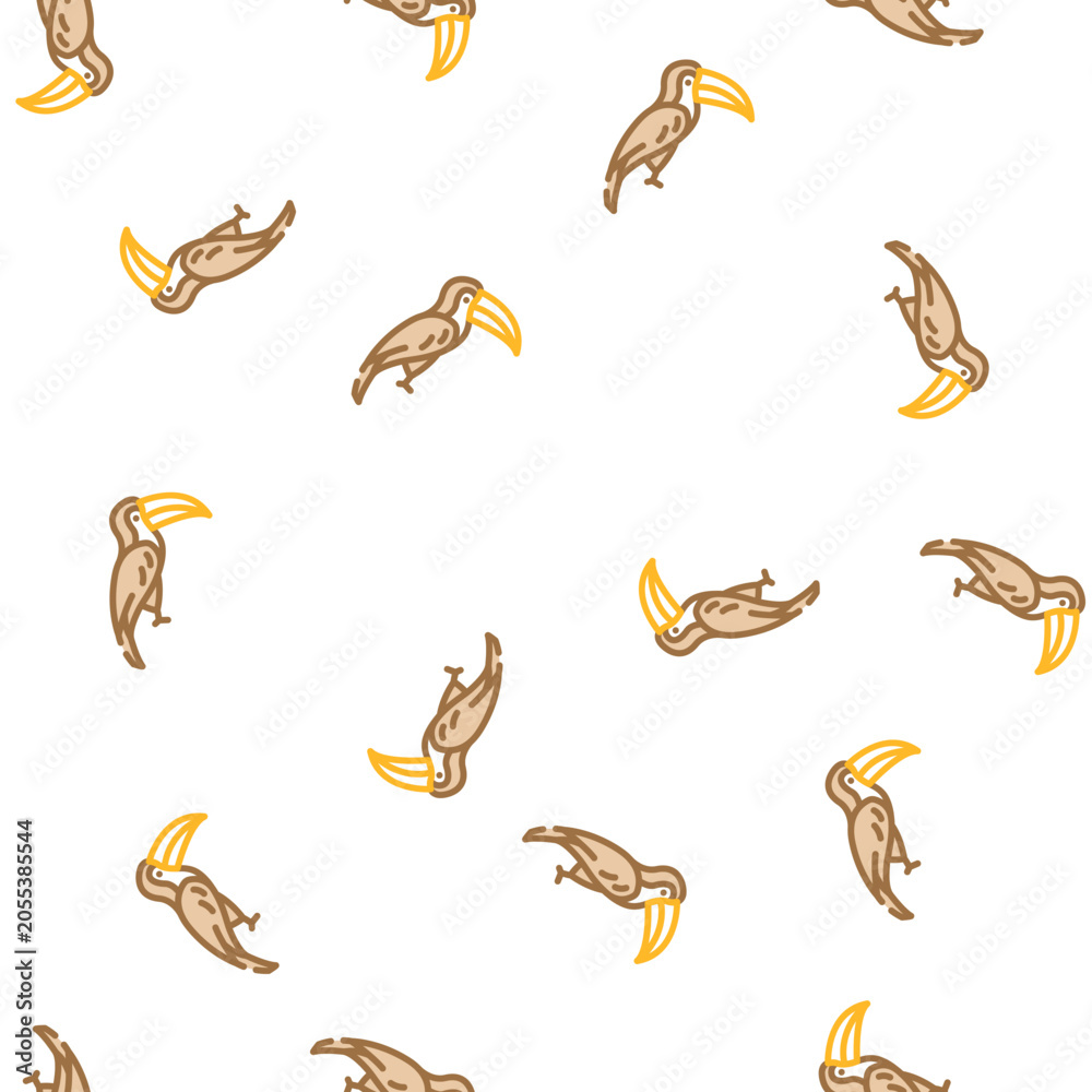 Fototapeta premium toucan bird vector seamless pattern toucan bird sign illustration