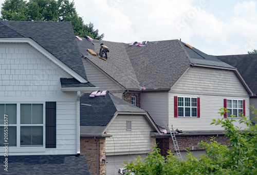Multi-level New Roof Shingle Installation