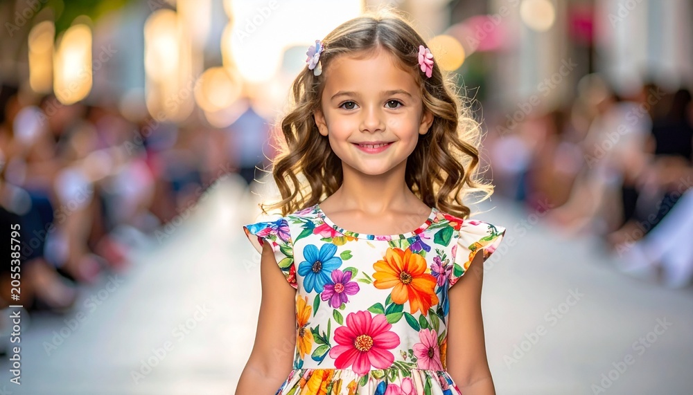 Fototapeta premium Buntes Sommerkleid mit Blumenmuster