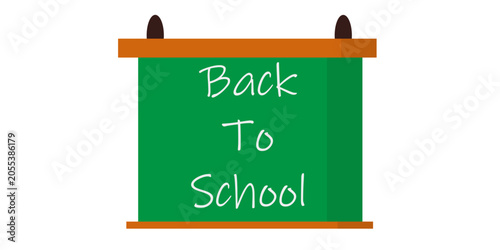 Back to School Chalkboard with Green Blackboard Vector Illustration