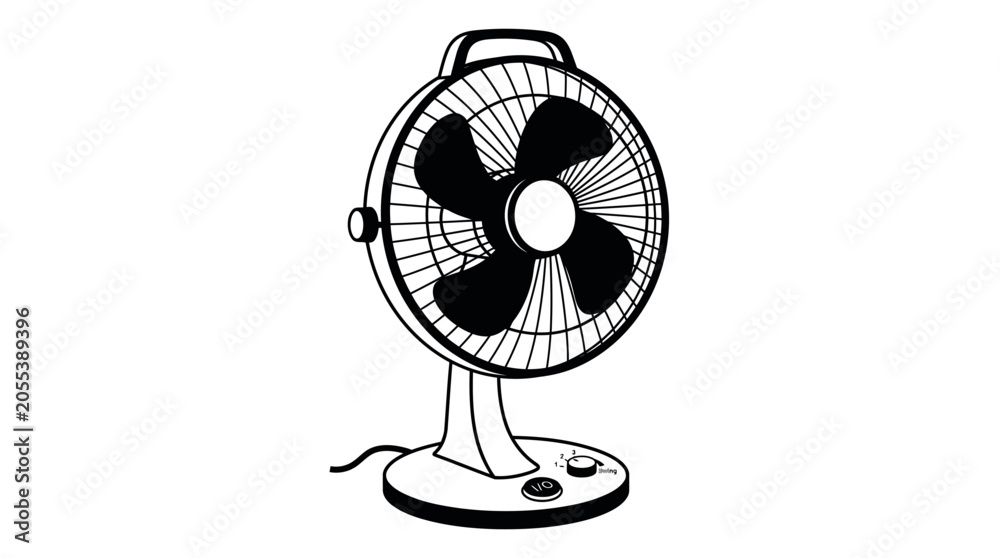 Obraz premium A simple line drawing of a fan.